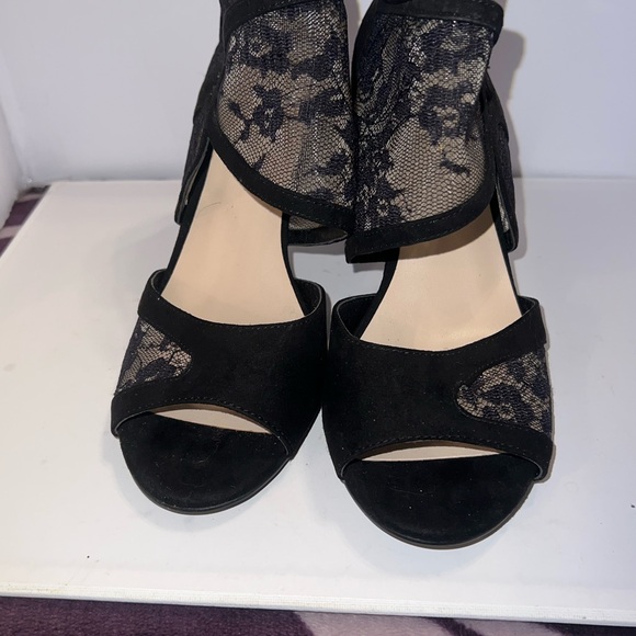 Shoes - Womens Open Toe Lace High Heels Cutout Zip Stilettos Shoes Party Sz. 8M